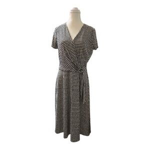 Lauren Ralph Lauren Houndstooth Wrap-Style Dress – Size 8